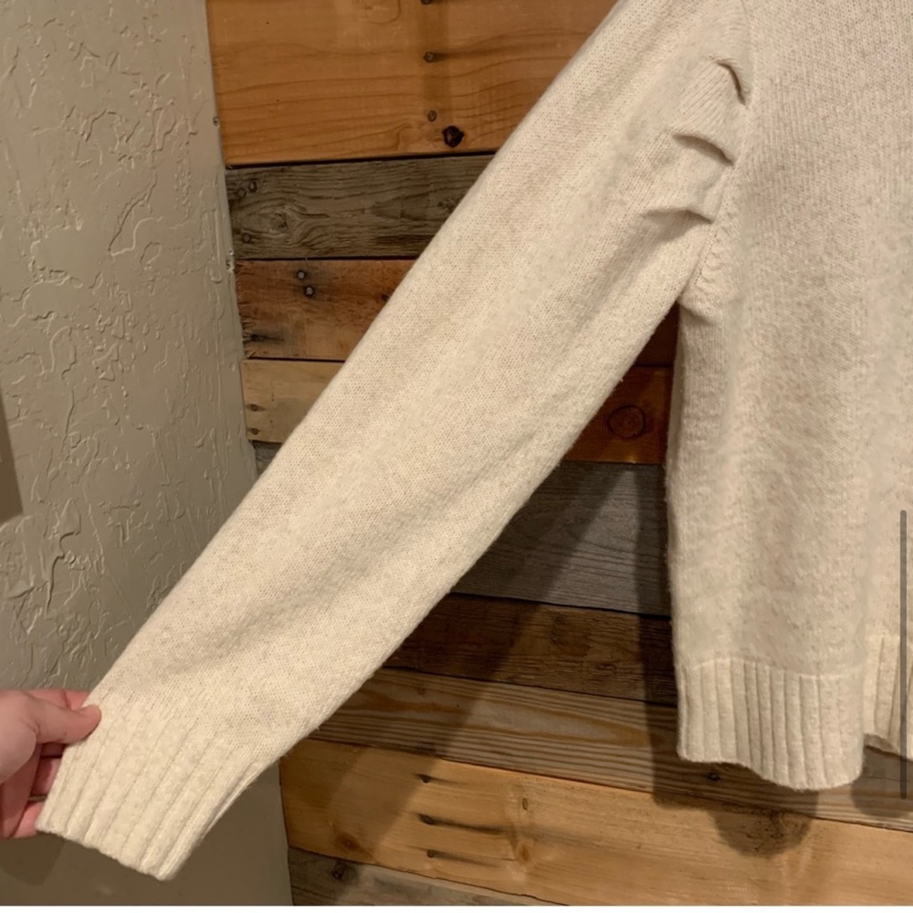 Cabi sweater style #3889 turtleneck puff sleeve pearl sweater - Picture 7 of 12